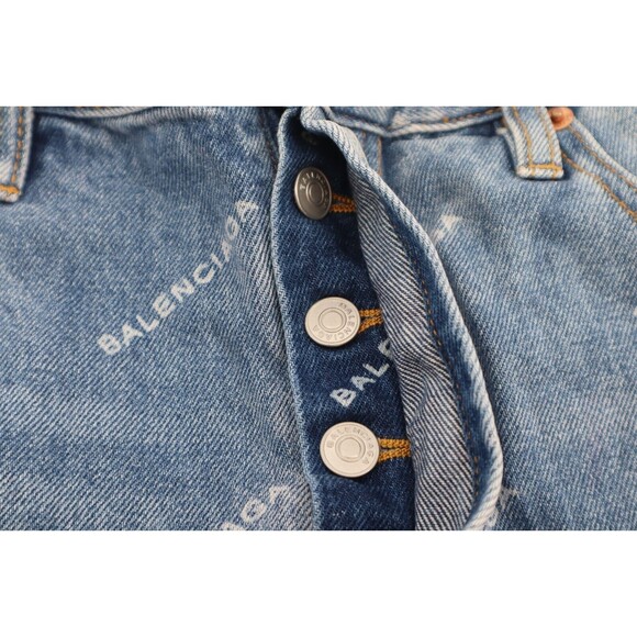 Vintage Balenciaga Denim Jeans Sz 30 Button Fly Y2K Straight Faded High Waist - Picture 12 of 16